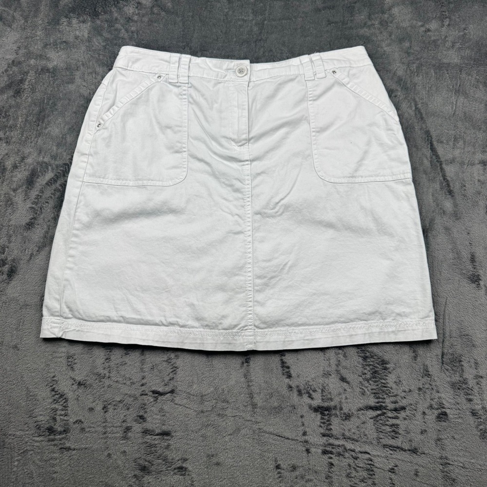 Karen Scott Womens White Cotton Blend Stretch Skort Size 10 Casual Mini Skirt